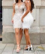 Abito da Cocktail "La Piuma" – Con Cristalli e Piume Vere