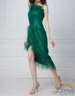 "La Chiara" – Tubino Smeraldo con Piume