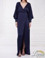 "La Giorgia" – Blu Notte in Raso con Maniche Lunghe - immagine 3