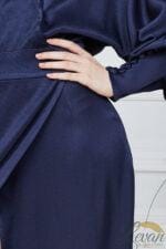 "La Giorgia" – Blu Notte in Raso con Maniche Lunghe - immagine 5