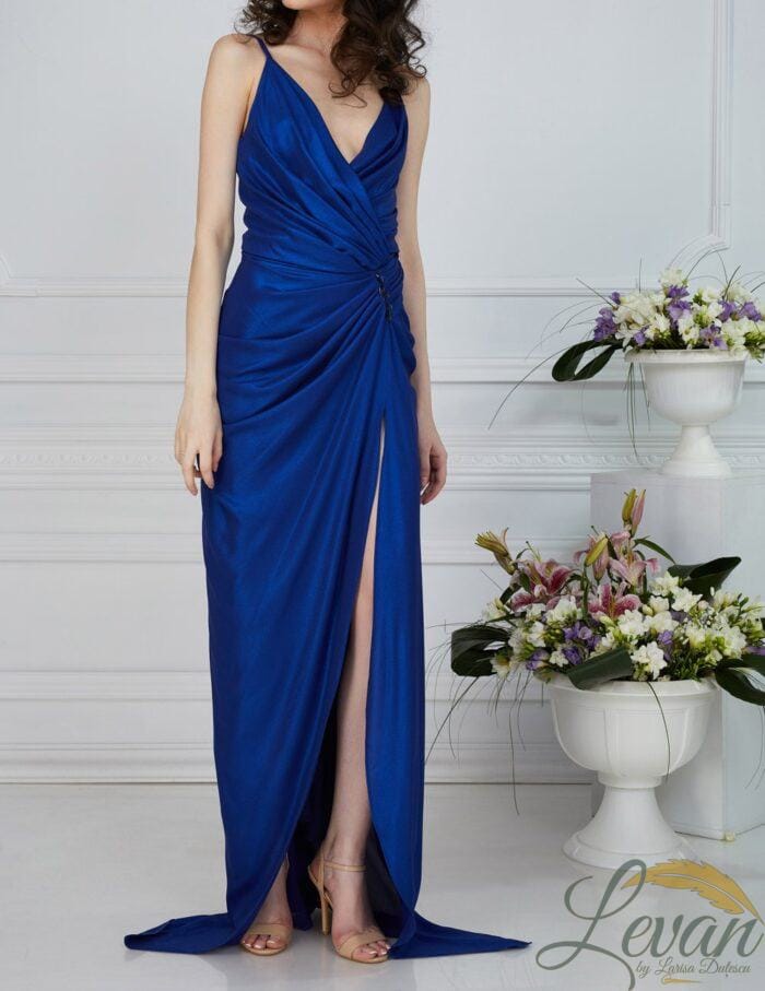 "La Giovana" – Blu Elettrico Drappeggiato - immagine 4