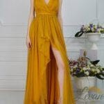 "La Natalia" – In Chiffon di Seta Giallo Zafferano