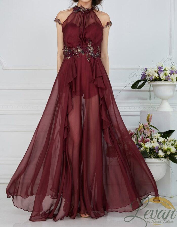 "La Zaira" – In Chiffon con Ricami Floreali - immagine 3